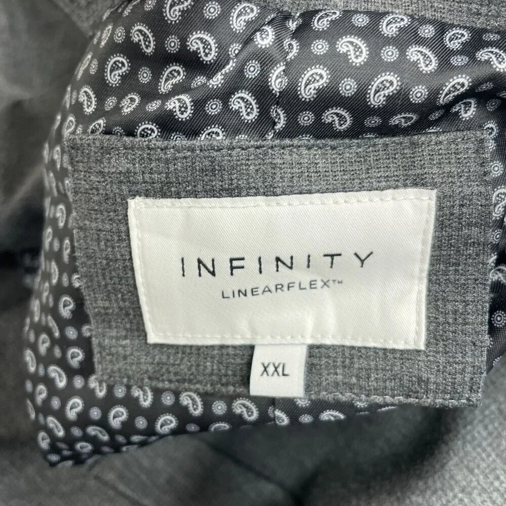 Infinity Linearflex Men's XXL Gray Suit Jacket Stretch Fabric Double Vent M0777